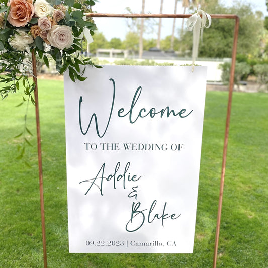 Welcome to Wedding Of Personalized Wedding Welcome Sign, Modern Elegant Welcome Sign, Wedding Welcome Board, Venue Welcome Sign